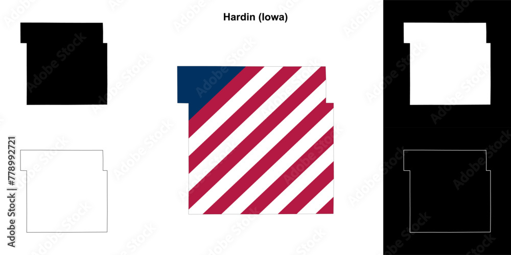 Hardin County (Iowa) outline map set Hardin County (Iowa) outline map set