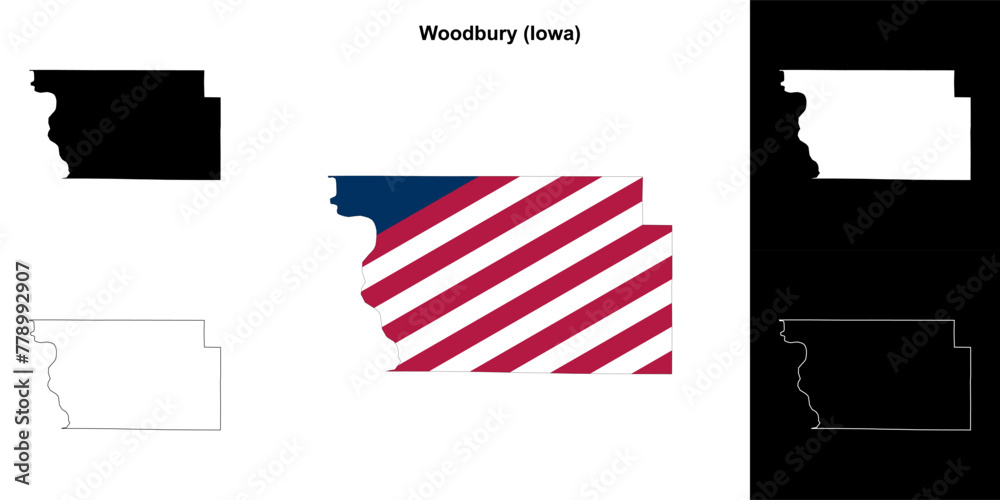 Woodbury County (Iowa) outline map set Woodbury County (Iowa) outline map set