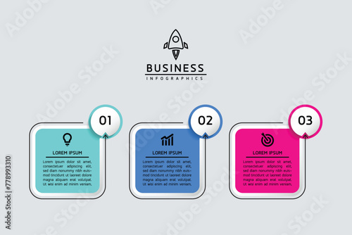 Vector infographic business presentation template connected with 3 options