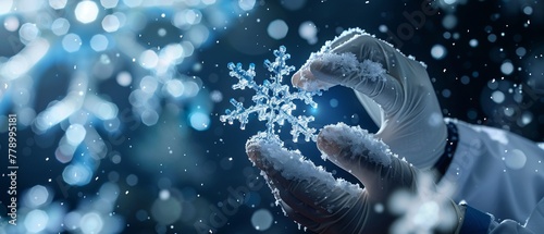 Chemistry experts researching the impact of AI integration on snowflake formation