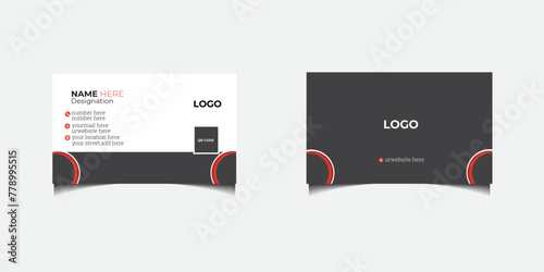 double sided business card template with modern style