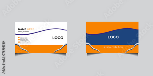 double sided business card template with modern style