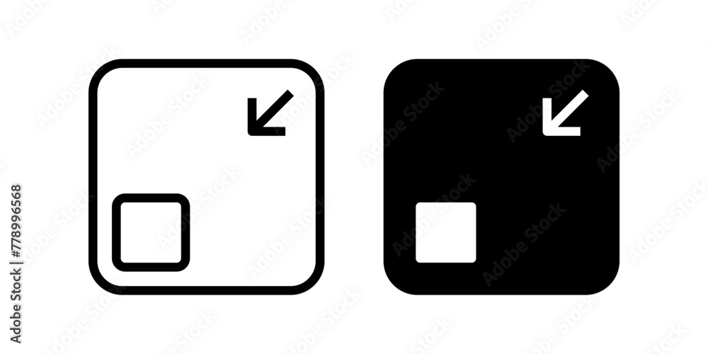 Minimize icon. flat illustration of  vector icon for web