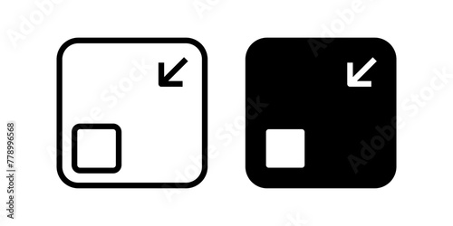 Minimize icon. flat illustration of vector icon for web