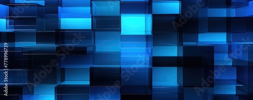 Sky Blue and black modern abstract squares background with dark background in blue striped in the style of futuristic chromatic waves, colorful minimalism pattern 