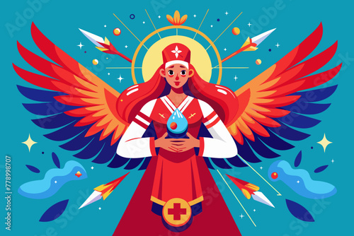 Healing abilities ilustration angel red