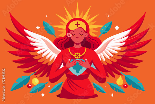 Healing abilities ilustration angel red