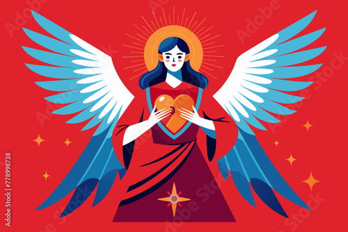Healing abilities ilustration angel red