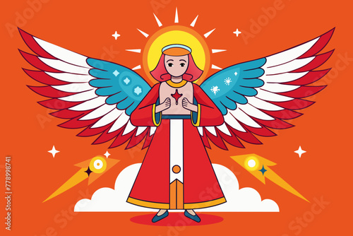 Healing abilities ilustration angel red