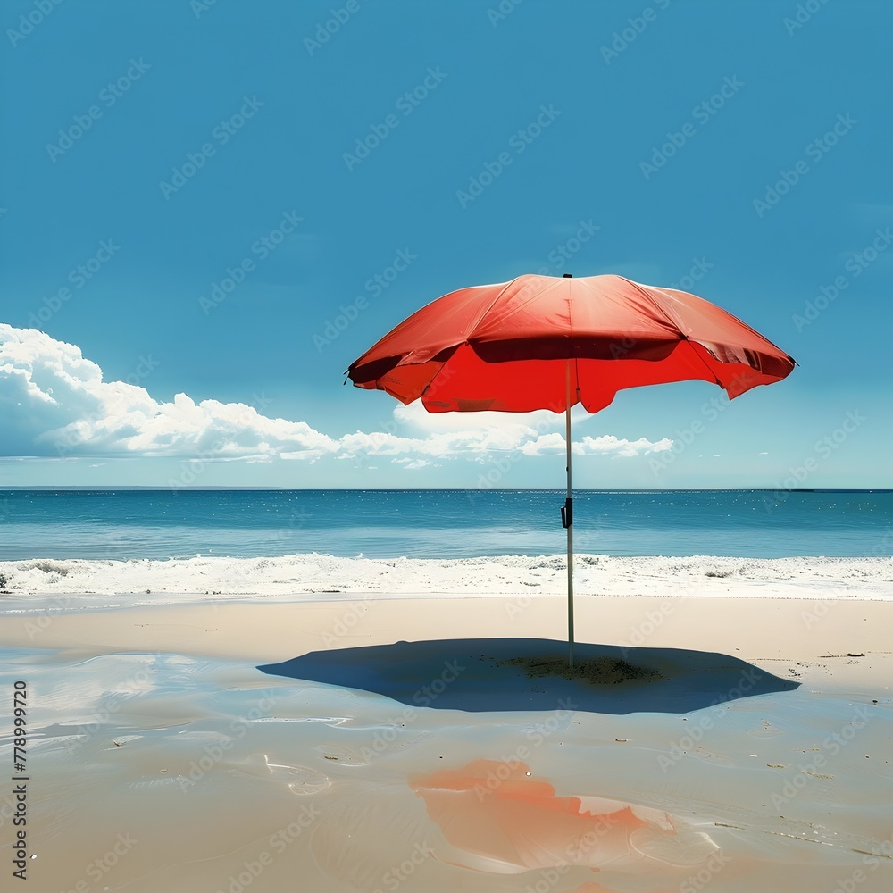 Vibrant Umbrella Clipart Providing Shade on the Beach during Summer Holiday
