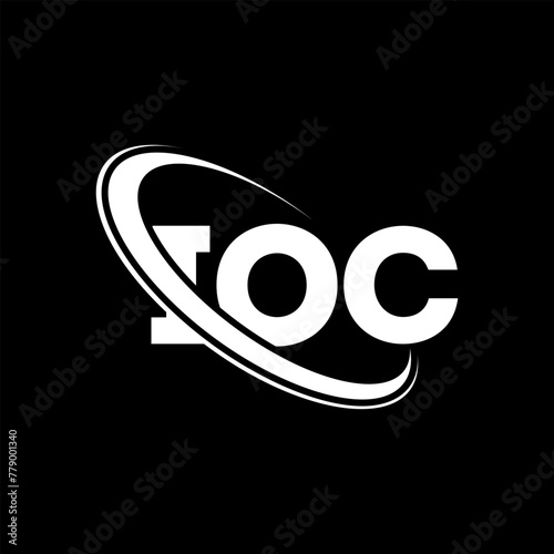 IOC logo. IOC letter. IOC letter logo design. Initials IOC logo linked with circle and uppercase monogram logo. IOC typography for technology, business and real estate brand.