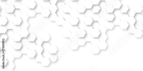 Modern abstract vector polygonal pattern. Futuristic abstract honeycomb technology white background. Luxury white hexagon pattern. Abstract background with hexagon.