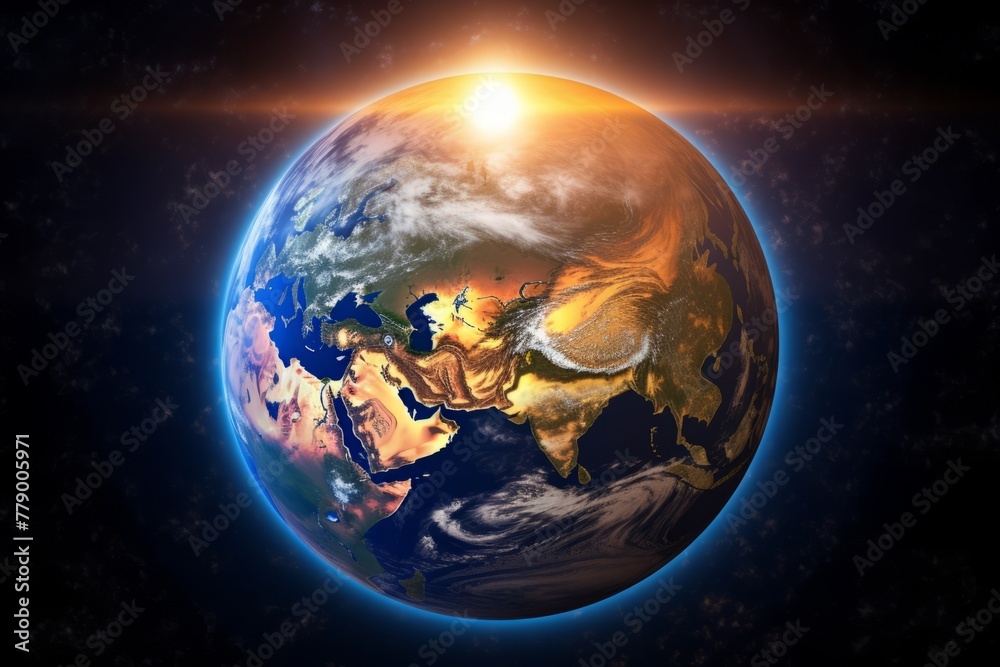 Naklejka premium Earth from space showing the Middle East