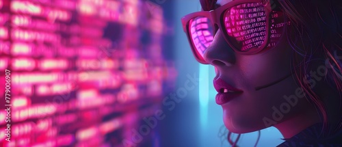 Digital Thief in Neon: Hacking in Silence. Concept Tech Impersonation, Cyber Intrusion, Virtual Heist, Neon Hacking, Silent Sabotage