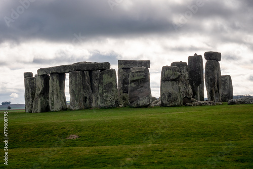 stonehenge on cloudy day