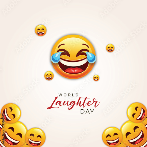 World Laughter Day, World Laughter Day poster, World Smile Day, banner, poster, World Emoji Day, Social Media Template | Vector World laughter Day post | Happy World Laughter Day, flat illustration.
