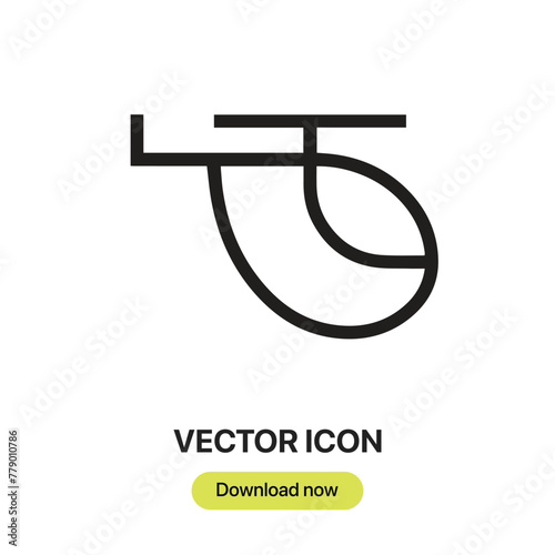 Helicopter icon vector. Linear-style sign for mobile concept and web design. Helicopter symbol illustration. Pixel vector graphics - Vector. 