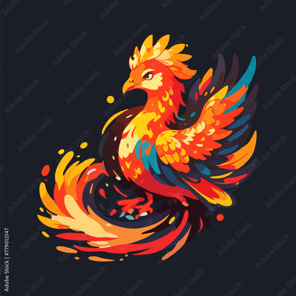 Fototapeta premium Enchanting Colorful Bird Vector