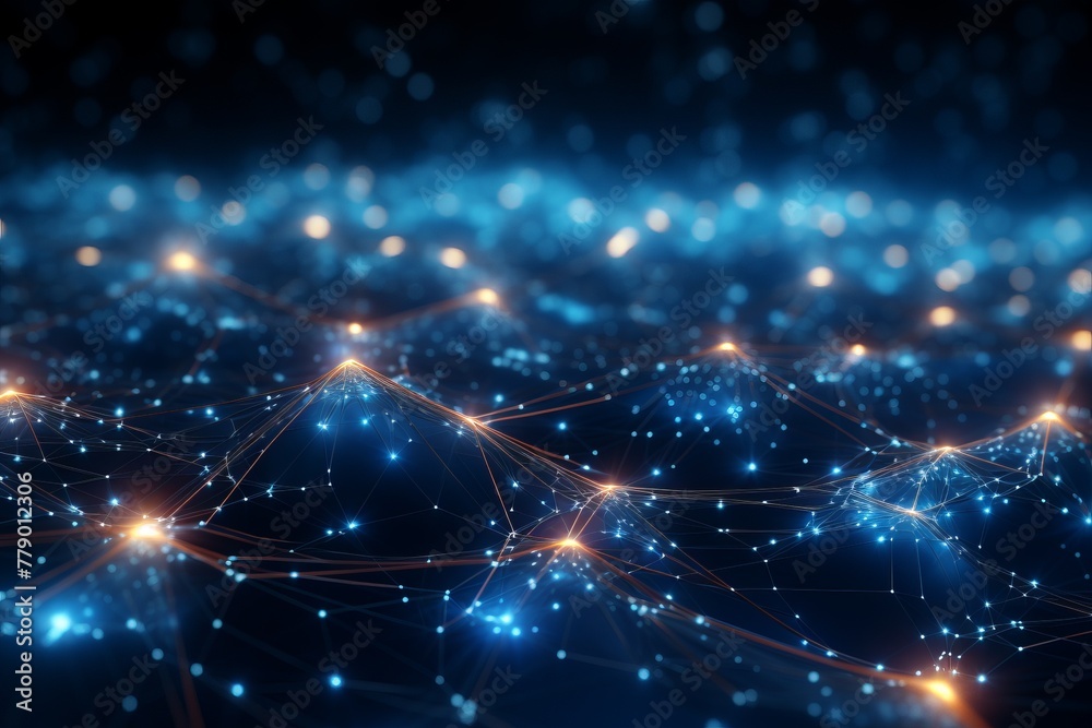 Blue and orange glowing plexus network background Blue and orange glowing plexus network background