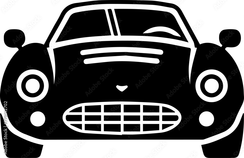 Car icon vector line illustration 