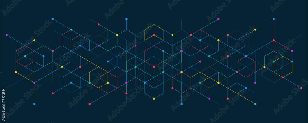 Abstract vector background with simple geometric figures and dots. Graphic design element and polygonal shape pattern - obrazy, fototapety, plakaty 