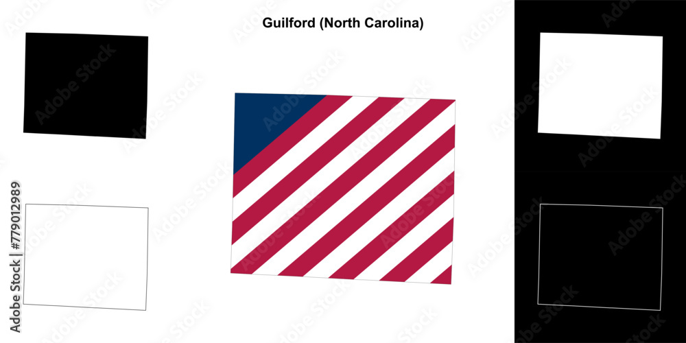 Guilford County (North Carolina) outline map set Guilford County (North Carolina) outline map set