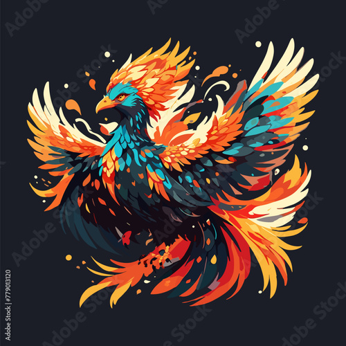 Dynamic Phoenix with Vivid Colors