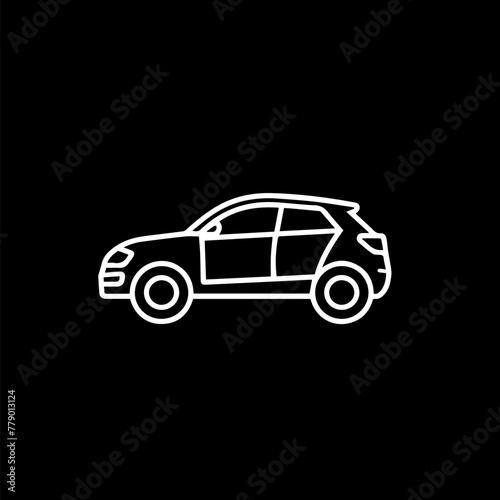 Car icon vector line illustration 