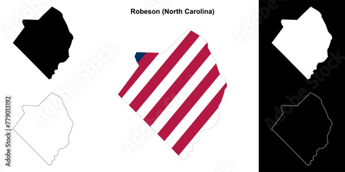 Robeson County (North Carolina) outline map set photo