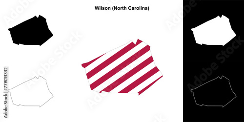 Wilson County (North Carolina) outline map set