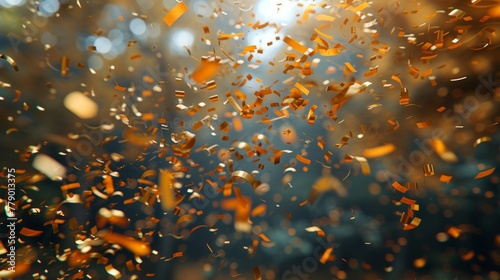 Golden confetti falling from the sky