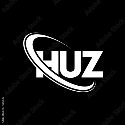 HUZ logo. HUZ letter. HUZ letter logo design. Initials HUZ logo linked with circle and uppercase monogram logo. HUZ typography for technology, business and real estate brand.
