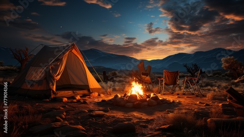 Camping under the Stars in the Desert