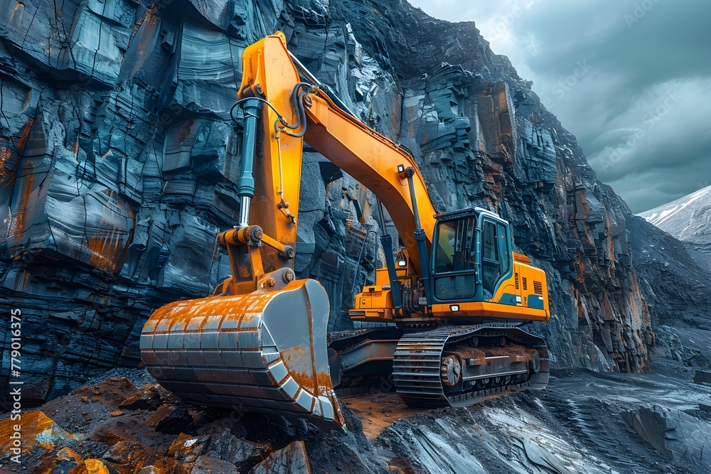 excavator at work in the quarry excavator at work in the quarry