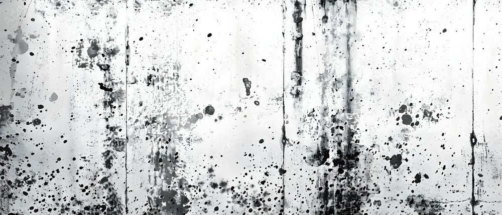 Monochrome Grunge Splatter on White Background. Concept Grunge Art, Monochrome Style, Splatter Effect, White Background