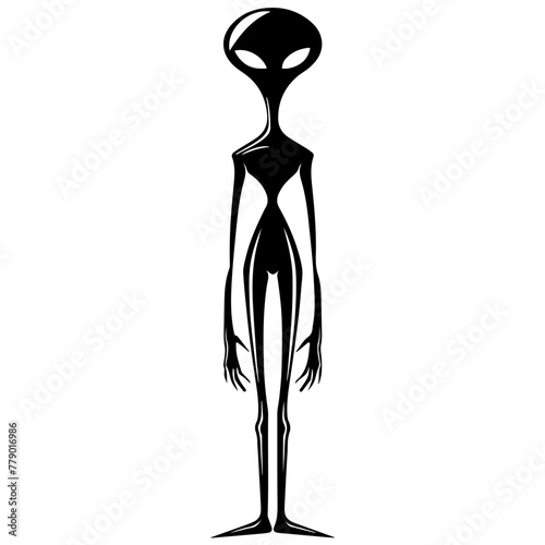 Alien Standing Logo Design