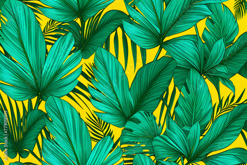 tropical palm leaf pattern