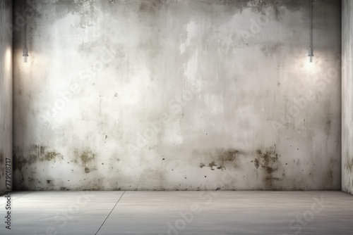 Grunge concrete wall with two spotlights
