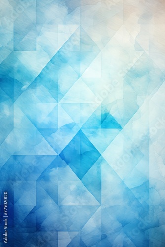Blue and white watercolor geometric background