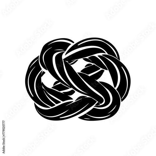 Black intertwined abstract shape Logo Design