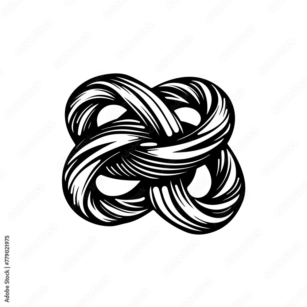 Complex intertwined looping line Logo Design