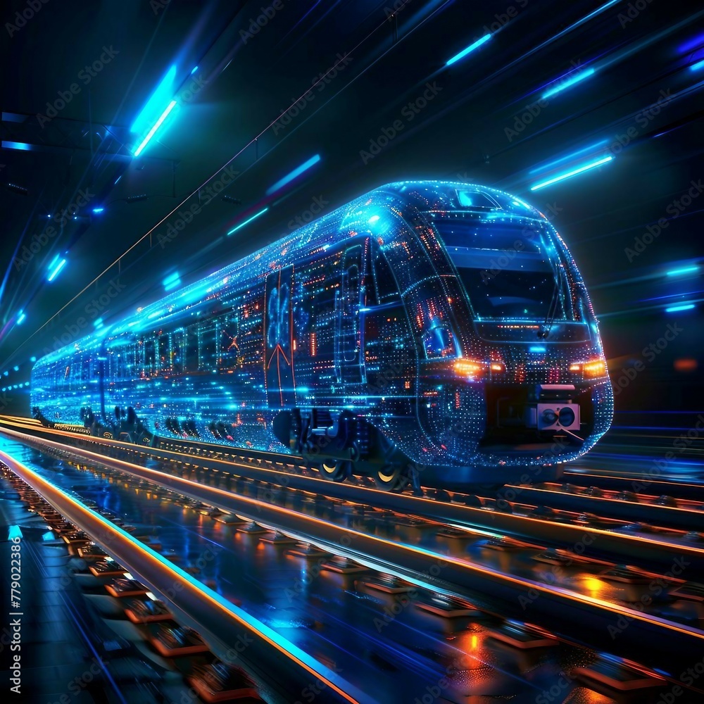 smart digital train , artificial intelligence in rail transportation. passenger safety, technology efficient, reliable, and sustainable rail networks,  mass transit solutions.
