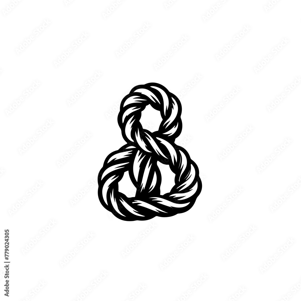 Rope forming an ampersand Logo Design