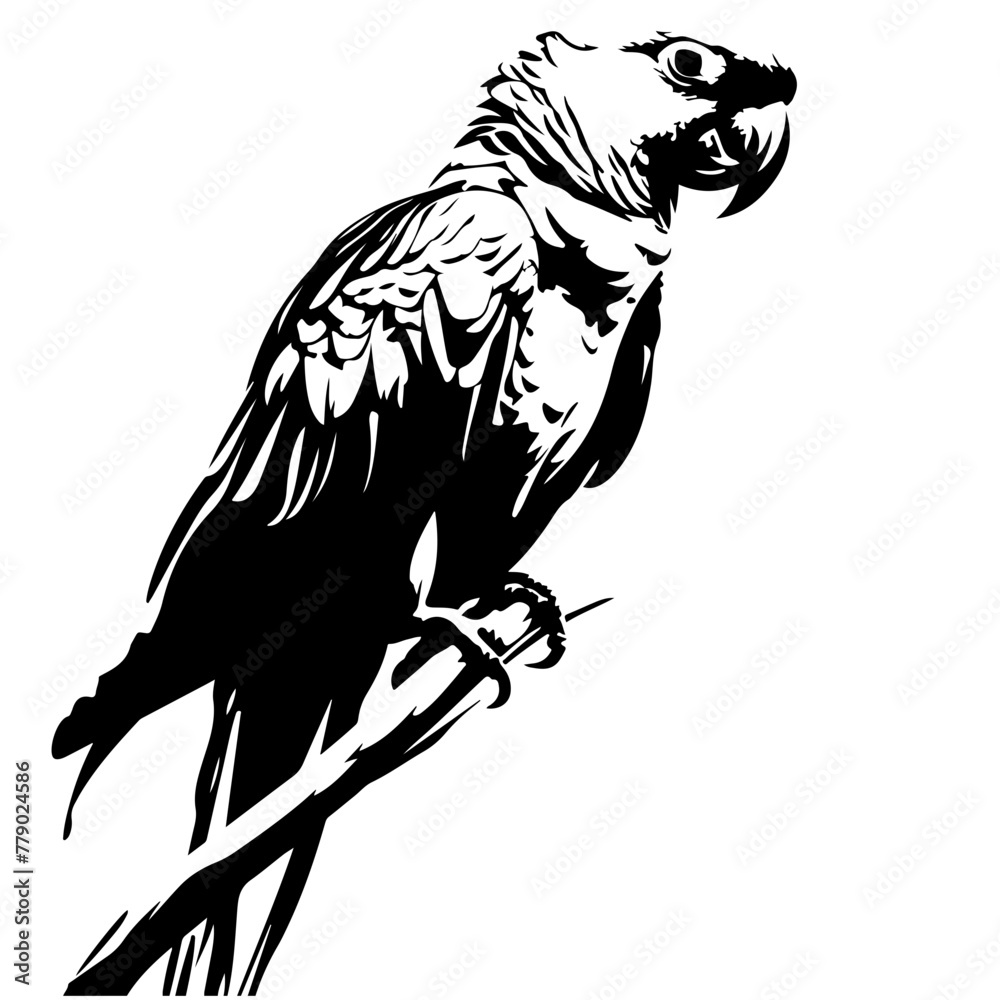 silhouette of parrot Logo Design