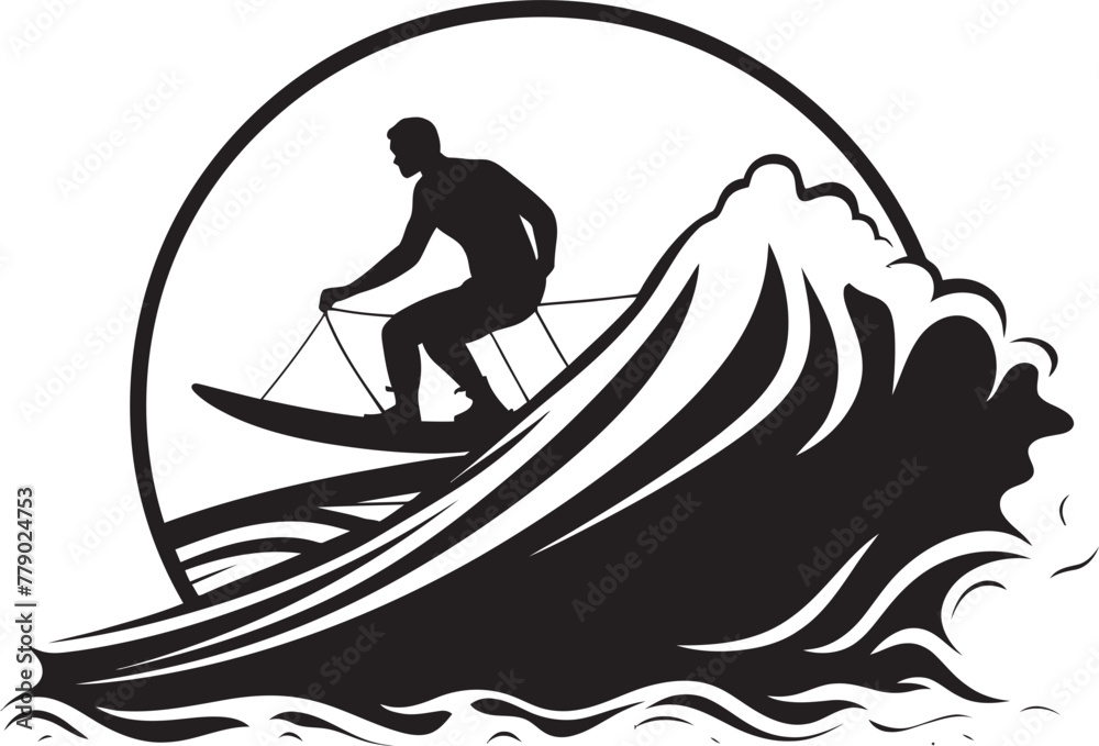 Coastal Creativity Creative Guy Surfing Vector Logo Surfing Serenity Serene Guy Surfing Vector Logo Design