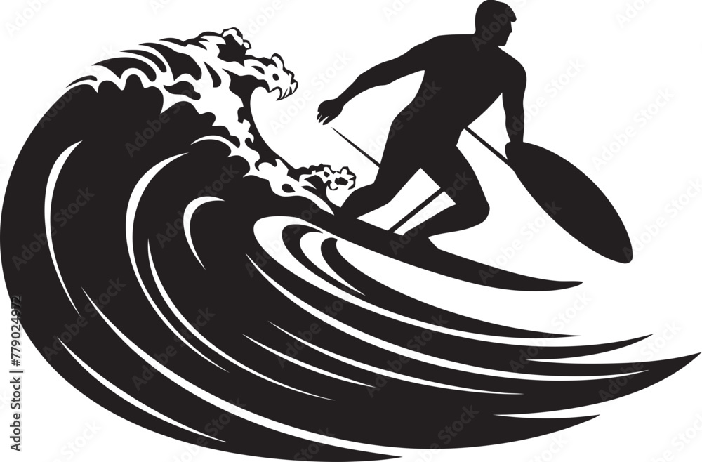 Coastal Conqueror Fearless Guy Surfing Vector Logo Surfing Symphony Musical Guy Surfing Vector Logo Icon