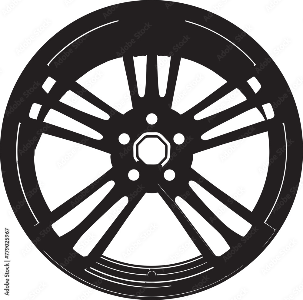 Obraz premium Alloy Array Arrayed Vector Logo Design for Wheels Shiny Spin Brilliant Alloy Wheel Vector Logo Icon