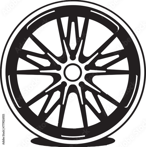 Sleek Style Contemporary Alloy Wheel Vector Logo Reflective Rim Shiny Alloy Wheel Vector Logo Icon