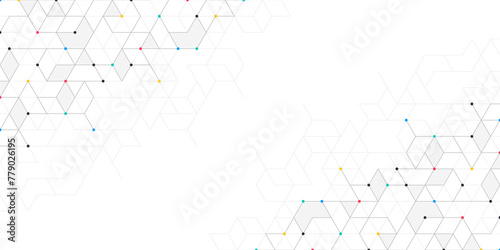 Abstract background with simple geometric figures and dots. Graphic design element and polygonal shape pattern photo