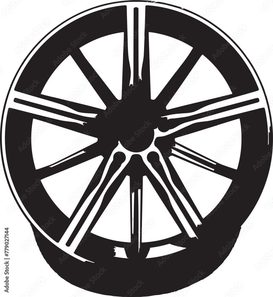 Radiant Rotation Luminous Alloy Wheel Vector Logo Icon Alloy Attraction Appealing Wheel Vector Logo Design